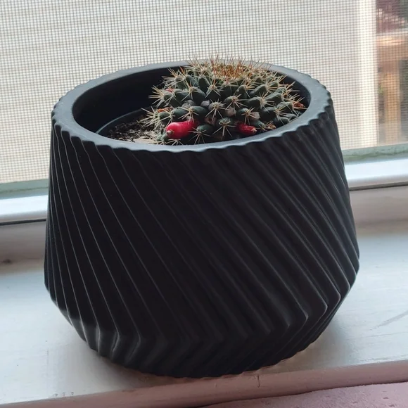 Brand New 2 Pack Matte Black Stylish Planters - Picture 8 of 9